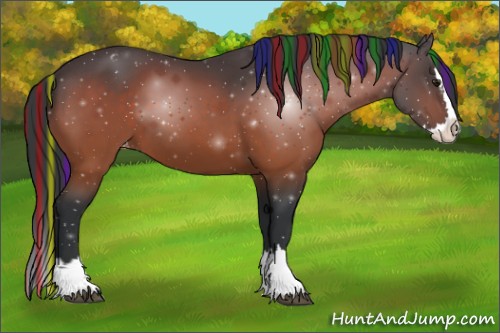 Horse Color:Painted Brown Sabino Splash Varnish 