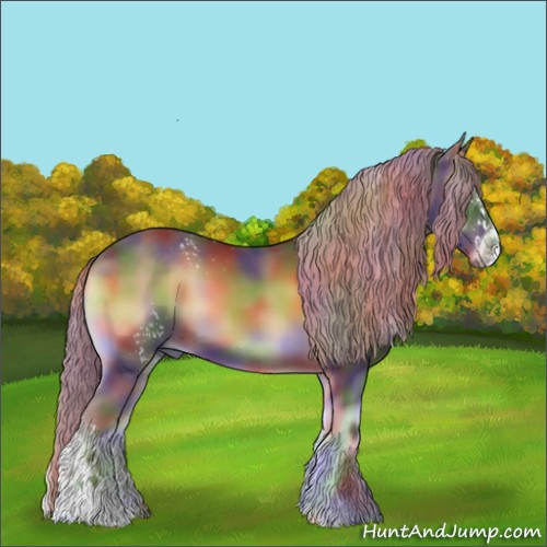 Horse Color:Nacre White Spotted Chocolate Palomino Onyx Sabino 