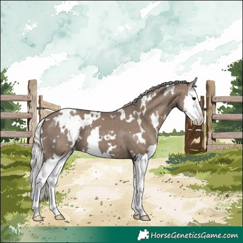 Horse Color:White Spotted Silver Grullo Splash 