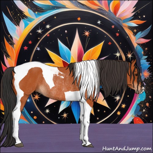 Horse Color:Bay Tobiano Rabicano 