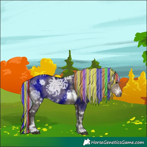 Horse Color:Painted White Spotted Silver Smoky Grullo Ice Sabino 