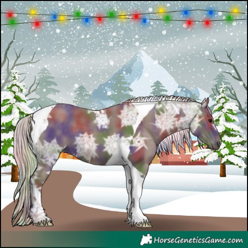 Horse Color:Nacre Silver Black Ice Tobiano