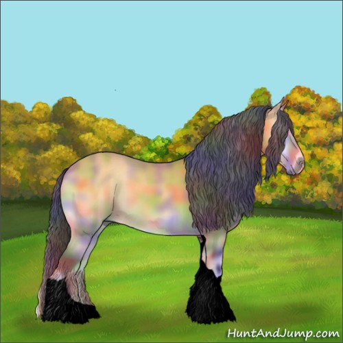 Horse Color:Void Nacre Buckskin Onyx Tobiano 