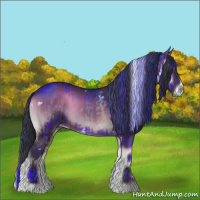 Horse Color:Watercolor Blue Onyx and Painted White Spotted Brown Onyx