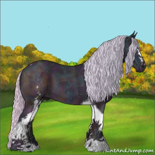 Horse Color:Watercolor White Spotted Midnight Silver Black Ice Tobiano 