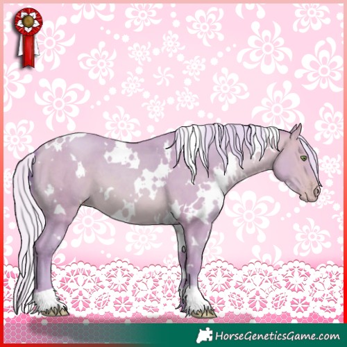 Horse Color:Watercolor White Spotted Silver Amber Champagne 