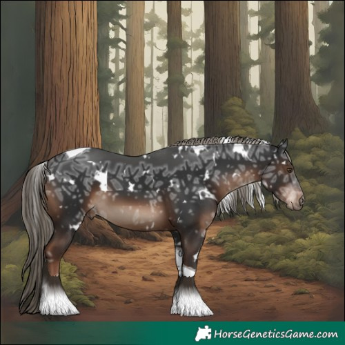 Horse Color:White Spotted Liver Chestnut Ice Tobiano 