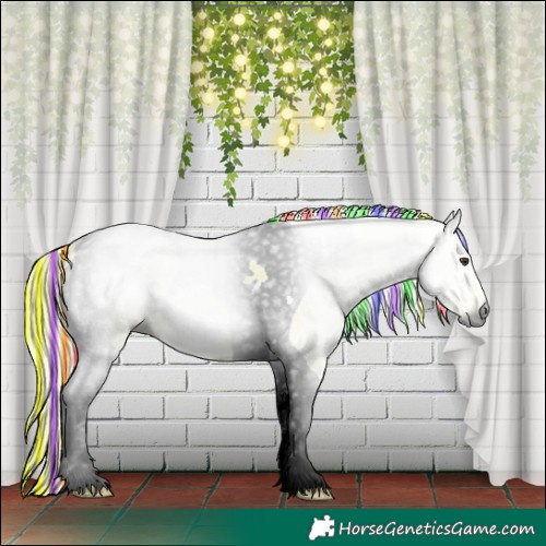 Horse Color:Gray Painted Watercolor Liver Chestnut Ice Tobiano 