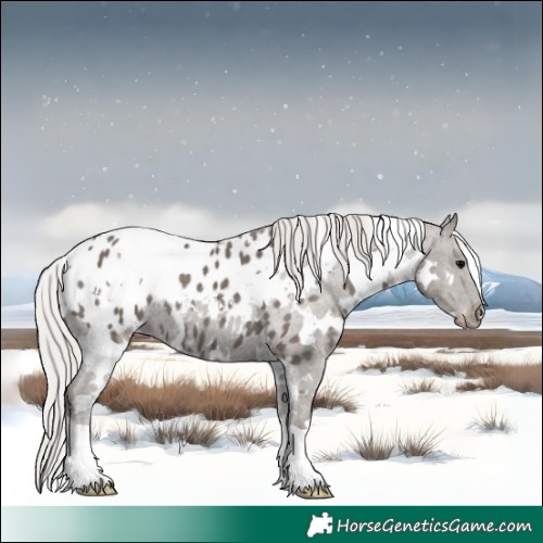 Horse Color:White Spotted Silver Black Appaloosa 
