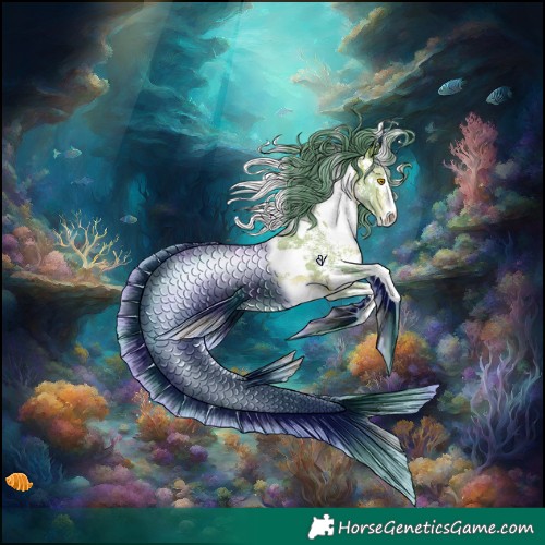 Horse Color:Watercolor White Spotted Brown Pearl Mushroom Sabino