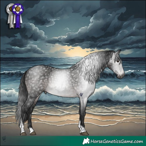 Horse Color:Gray Platinum Brown Tobiano Varnish Rabicano