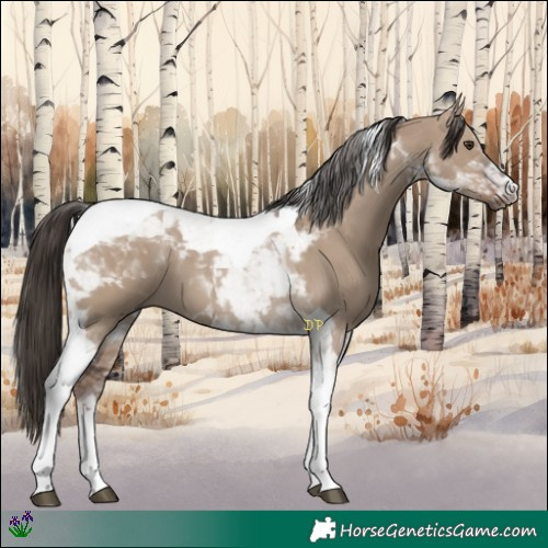 Horse Color:Liver Red Dun Tobiano 