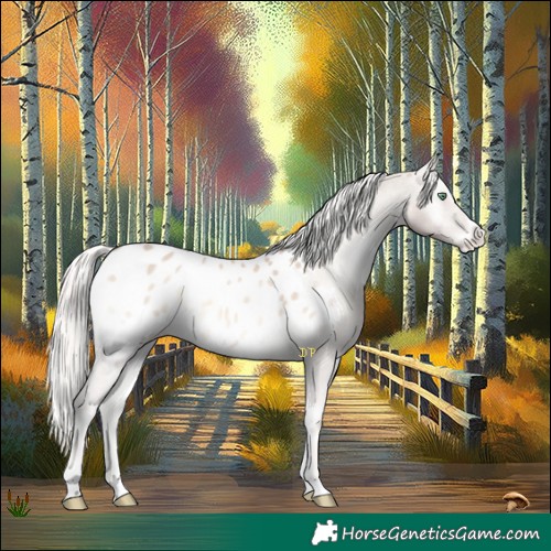 Horse Color:Cremello Onyx Mushroom Appaloosa 