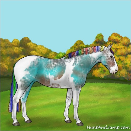 Horse Color:Painted Brown Ice Splash Tobiano 
