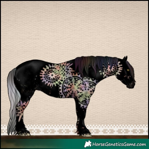 Horse Color:Void Nacre White Spotted Silver Sable Champagne Dun Sabino Splash 