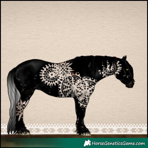 Horse Color:Void White Spotted Silver Sable Champagne Dun Sabino Splash 