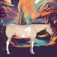 Horse Color:Amber Champagne Dun Tobiano Frame 