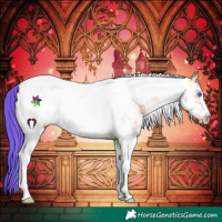 Horse Color:Watercolor Amber Cream Champagne Sabino Tobiano Frame 