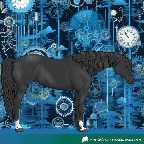 Horse Color:Black Tobiano Rabicano 