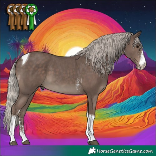 Horse Color:Silver Black Sabino Tobiano