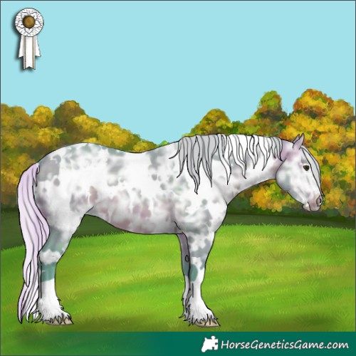 Horse Color:Watercolor White Spotted Silver Brown Ice Dun 