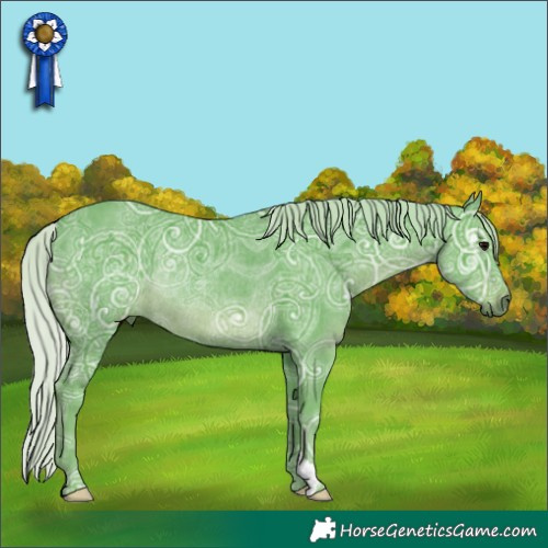 Horse Color:Watercolor Silver Black Ice Rabicano 