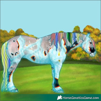 Horse Color:Painted Thunderstruck White Spotted Silver Blue Onyx Rabicano 