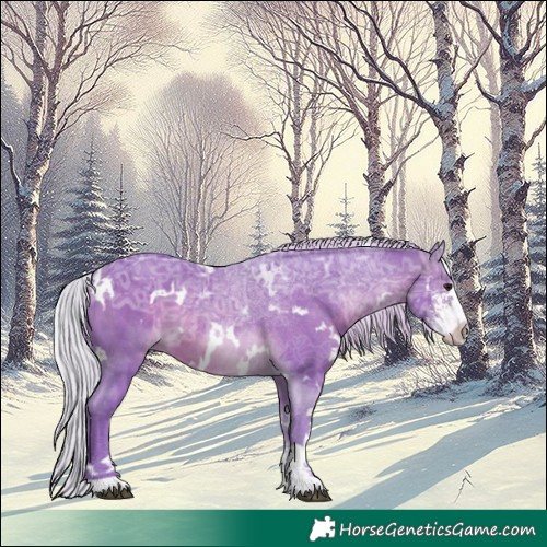 Horse Color:Watercolor White Spotted Silver Brown Ice Sabino 