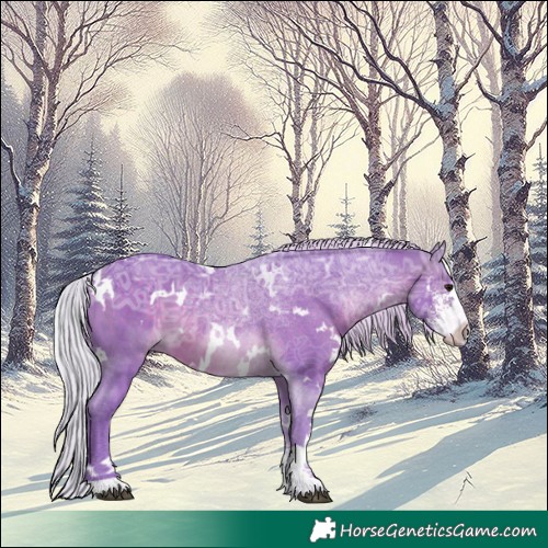 Horse Color:Watercolor White Spotted Silver Brown Ice Sabino 