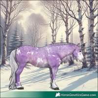 Horse Color:Watercolor White Spotted Silver Brown Ice Sabino 