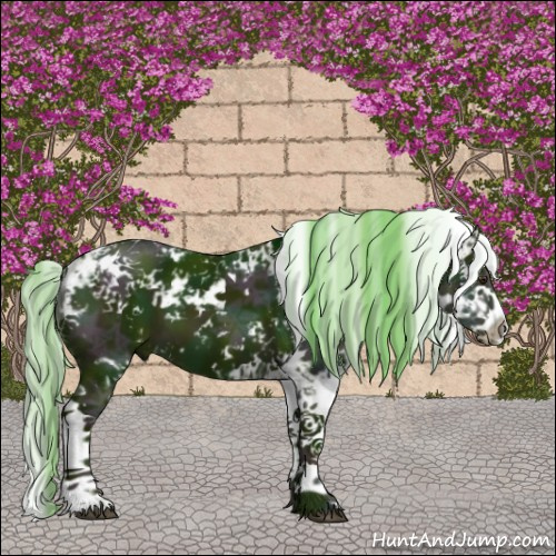 Horse Color:Watercolor Midnight Liver Red Dun Ice Sabino 