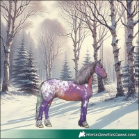Horse Color:Watercolor White Spotted Silver Brown Ice