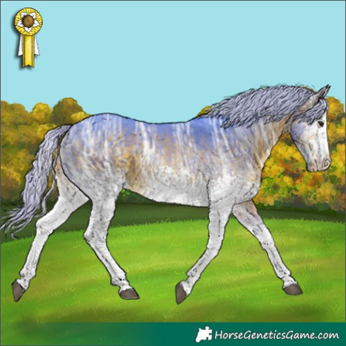 Horse Color:Watercolor White Spotted Silver Brown Ice 