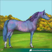 Horse Color:Watercolor Bay Tobiano  and Watercolor Bay Tobiano 