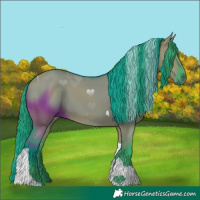 Horse Color:Watercolor Grullo Tobiano Rabicano 