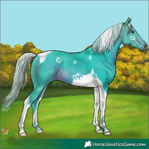 Horse Color:Watercolor Silver Brown Tobiano 