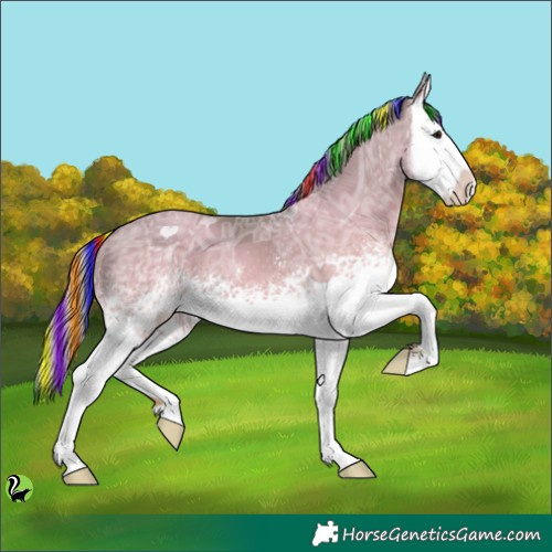 Horse Color:Painted White Spotted Silver Black Ice Splash 