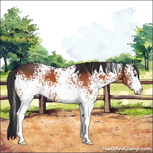 Horse Color:White Spotted Brown 