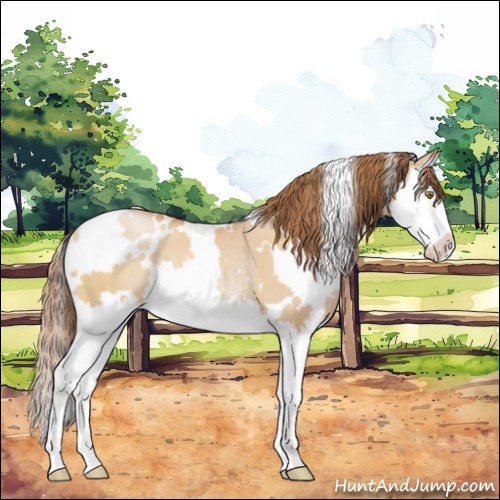 Horse Color:White Spotted Brown Pearl Dun Sabino Splash