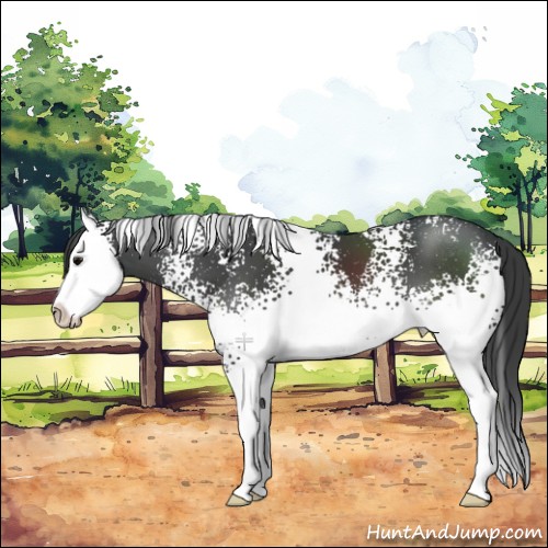 Horse Color:White Spotted Black Sabino Splash 