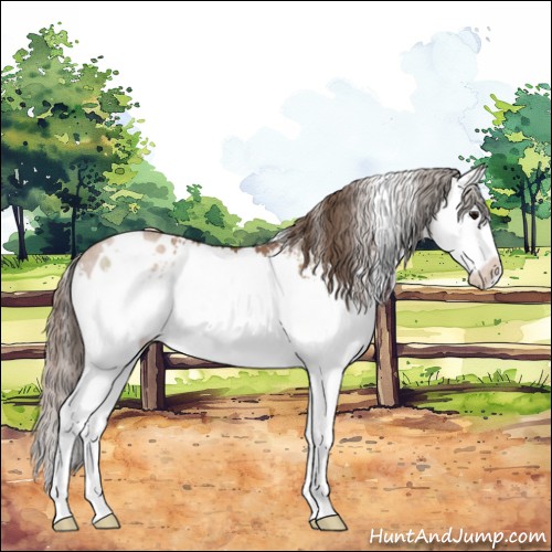 Horse Color:White Spotted Black Pearl Splash