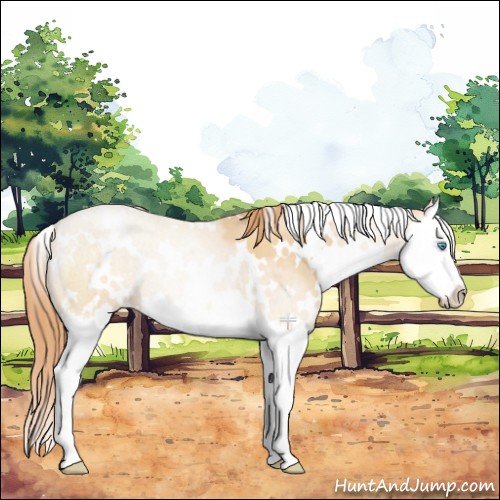 Horse Color:White Spotted Buckskin Pearl Splash 
