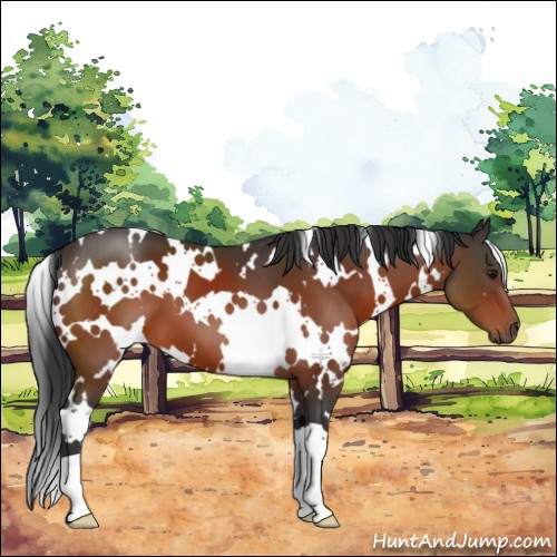 Horse Color:White Spotted Brown 