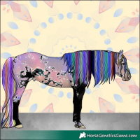 Horse Color:Painted Watercolor White Spotted Liver Red Dun Splash 