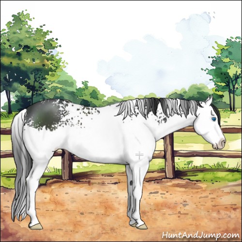 Horse Color:White Spotted Black Splash 