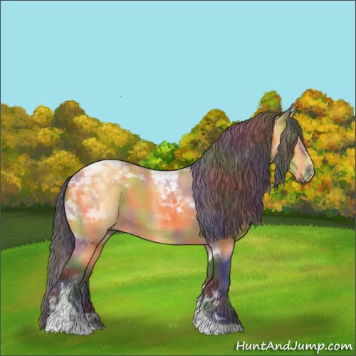 Horse Color:Nacre Buckskin Tobiano 