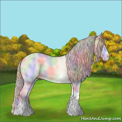 Horse Color:Nacre Perlino Onyx Tobiano 