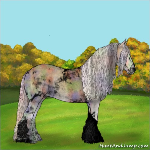 Horse Color:Void Nacre Palomino Roan Onyx Tobiano 