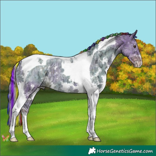 Horse Color:Painted Watercolor Liver Chestnut Ice Sabino Tobiano 