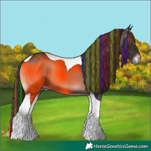 Horse Color:Painted Blue Onyx Tobiano 